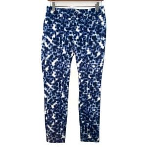 Lesley Evers Blue/Ivory Printed Pant XS